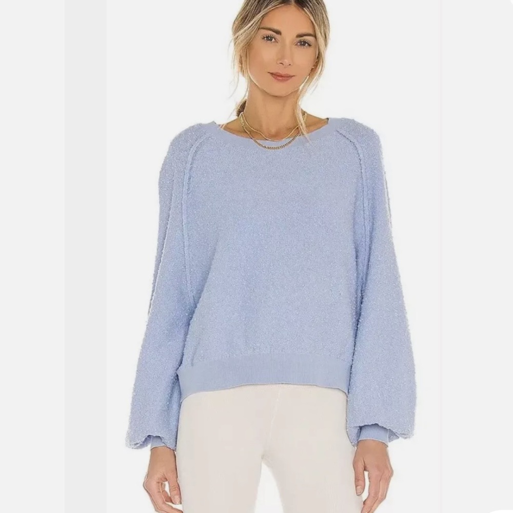 Free People Found My Friend Pullover in Baby Blue size Small